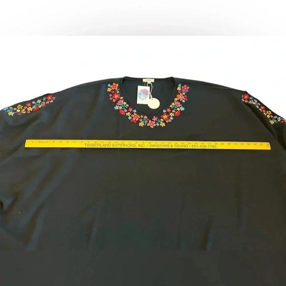 ODDY Women’s Black & Embroidered Poncho Size 2XL New with tags - Picture 9 of 12